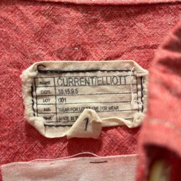 Current/Elliott red chambray shirt in size 1 - Picture 3 of 6